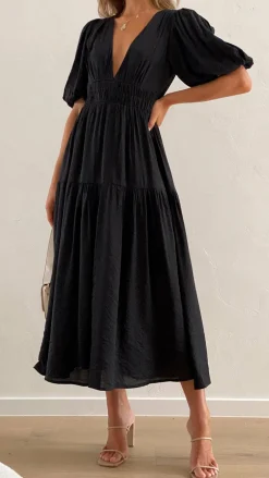 LILYWHYT Dresses|Midi^Erin Midi Dress - Black
