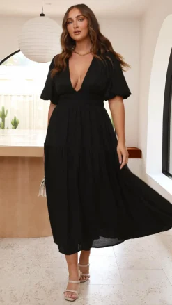 LILYWHYT Dresses|Midi^Erin Midi Dress - Black