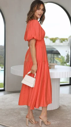 LILYWHYT Sale Dresses^Erin Midi Dress - Melon