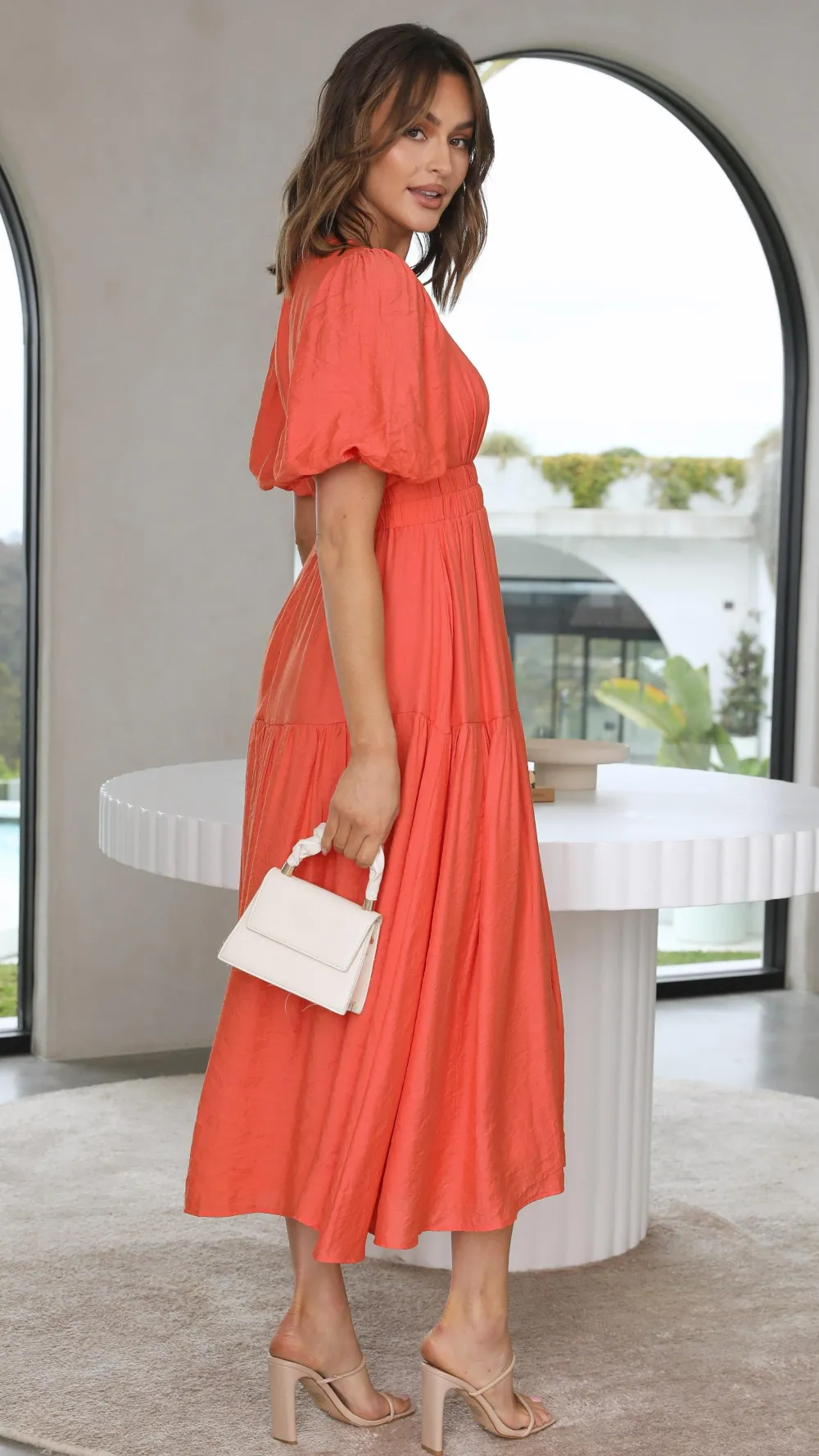LILYWHYT Sale Dresses^Erin Midi Dress - Melon