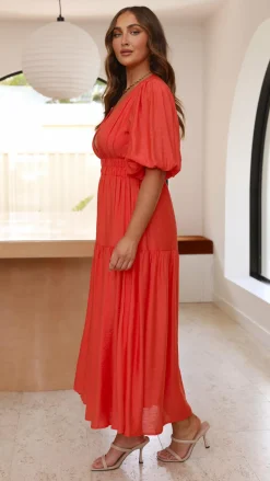 LILYWHYT Sale Dresses^Erin Midi Dress - Melon