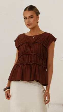 YH AND CO Tops^Evelyn Top - Chocolate