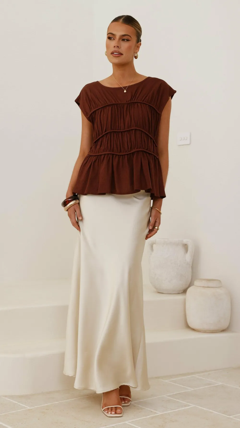YH AND CO Tops^Evelyn Top - Chocolate