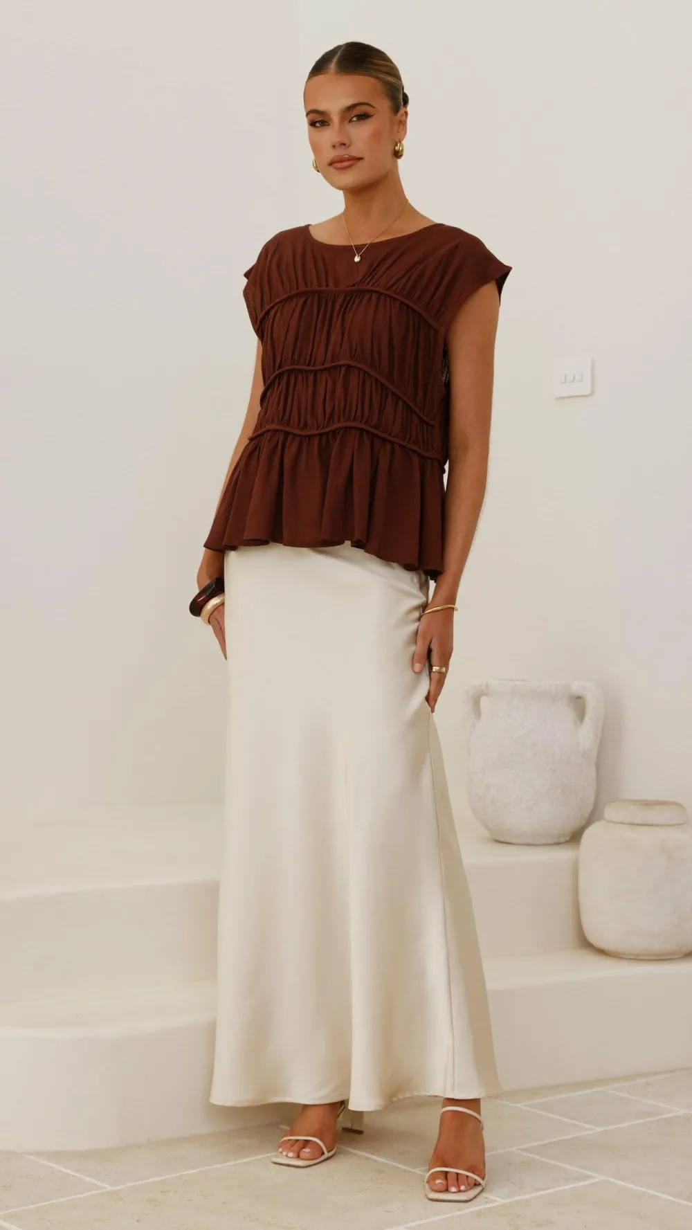 YH AND CO Tops^Evelyn Top - Chocolate