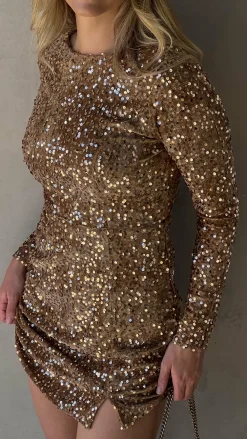 SASHA (BNE) Dresses|Mini^Felicia Mini Dress - Gold