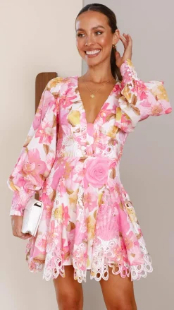 Main St Dresses|Mini^Felicity Mini Dress - Pink Floral