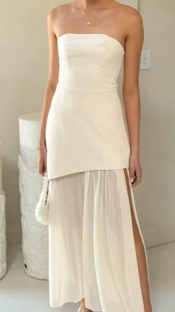SASHA (BNE) Dresses|Maxi^Fenella Asymmetrical Maxi Dress - Butter