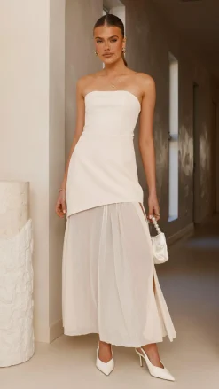 SASHA (BNE) Dresses|Maxi^Fenella Asymmetrical Maxi Dress - Butter