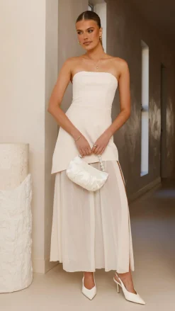 SASHA (BNE) Dresses|Maxi^Fenella Asymmetrical Maxi Dress - Butter