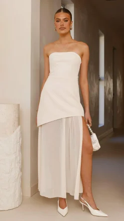 SASHA (BNE) Dresses|Maxi^Fenella Asymmetrical Maxi Dress - Butter