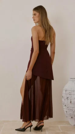SASHA (BNE) Dresses|Maxi^Fenella Asymmetrical Maxi Dress - Plum