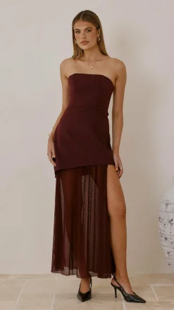 SASHA (BNE) Dresses|Maxi^Fenella Asymmetrical Maxi Dress - Plum