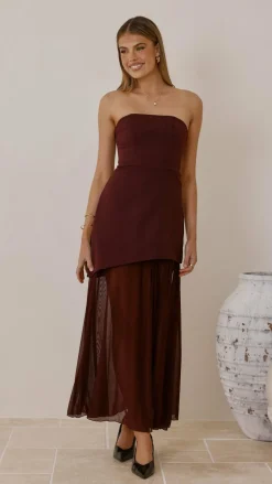 SASHA (BNE) Dresses|Maxi^Fenella Asymmetrical Maxi Dress - Plum