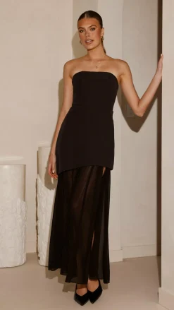 SASHA (BNE) Dresses|Maxi^Fenella Asymmetrical Maxi Dress - Black