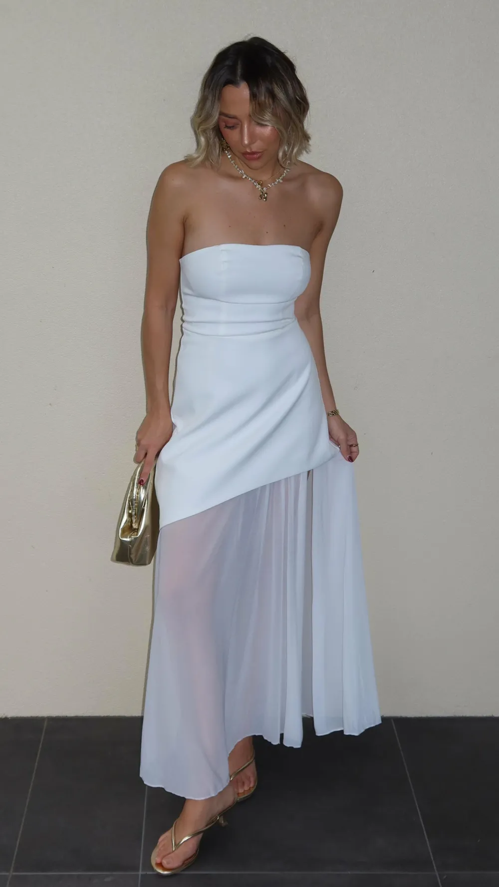 SASHA (BNE) Hen'S Collection|Dresses^Fenella Asymmetrical Maxi Dress - White