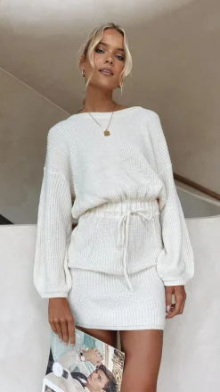 LILYWHYT Knit Dresses|Knitwear^Feya Knit Mini Dress - Cream