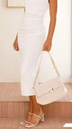 Adorne Bags|Bump Friendly^Fion Boucle Chain Strap Handbag - Camel