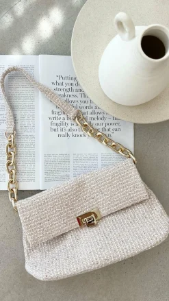 Adorne Bags|Bump Friendly^Fion Boucle Chain Strap Handbag - Camel