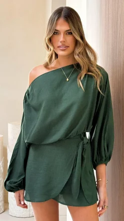 YH AND CO Sets|Bottoms^Fletcher Wrap Skort - Emerald Green