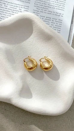 Angel Whisper Earrings|The Denim Edit^Forte Hoop Earrings - Gold