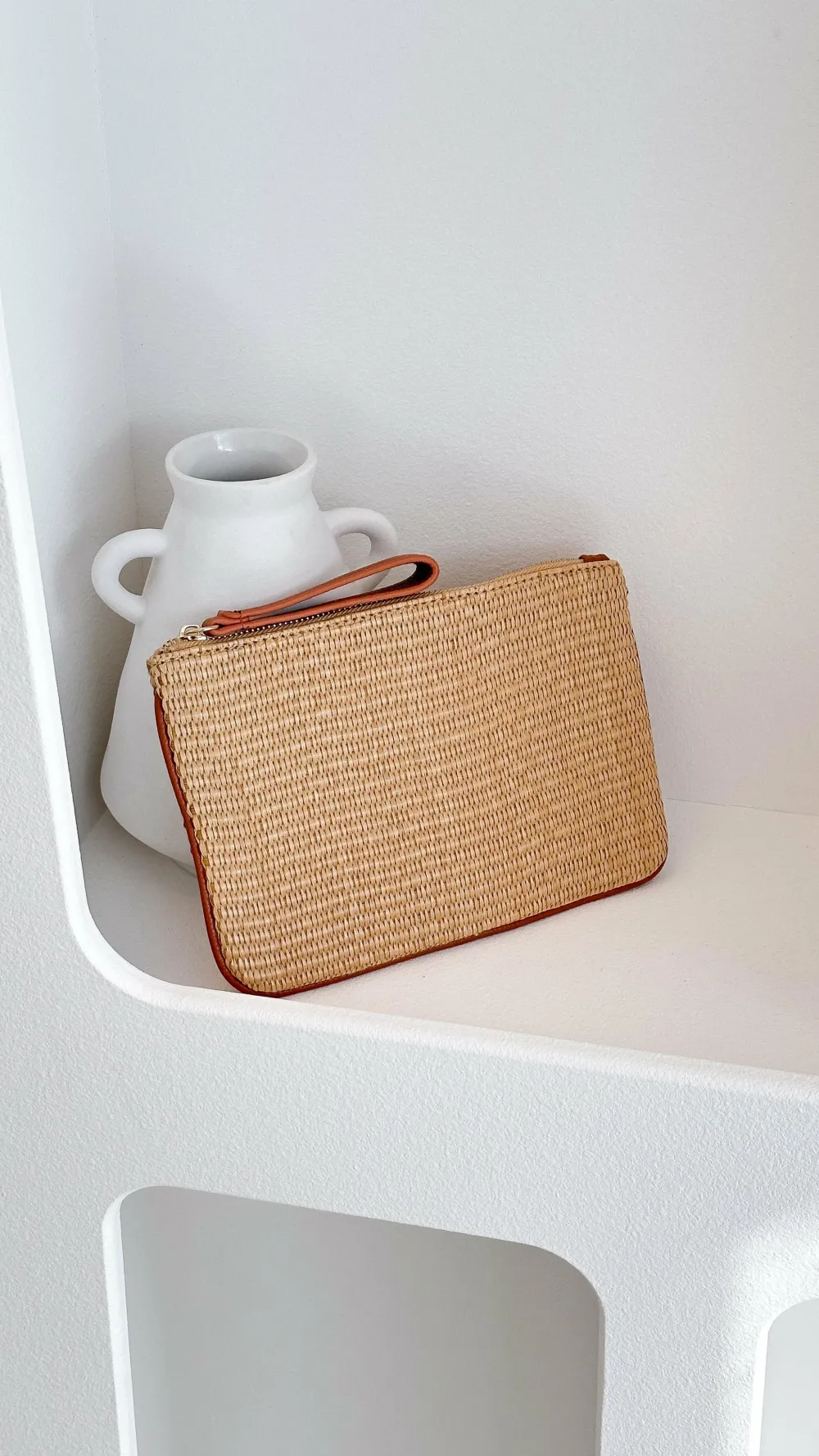 Adorne Bags|Event Ready Dresses^Francesca Weave Pouch - Natural/Tan