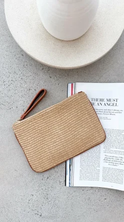Adorne Bags|Event Ready Dresses^Francesca Weave Pouch - Natural/Tan