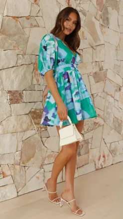 LILYWHYT Sale Dresses^Frankie Mini Dress - Blue Multi