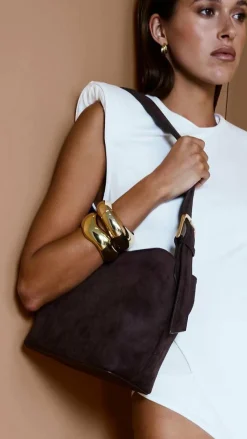 Billini Bags|Billini^Freya Shoulder Bag - Dark Cacao Suede