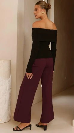 Fashion Allied Bottoms^Garciela Pants - Wine