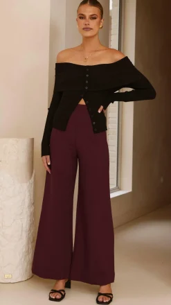 Fashion Allied Bottoms^Garciela Pants - Wine