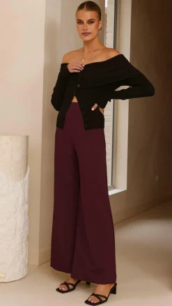 Fashion Allied Bottoms^Garciela Pants - Wine