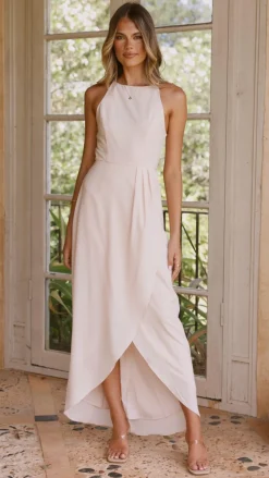 LILYWHYT Mi Amore|Dresses^Genevieve Boat Neck Maxi Dress - Ivory