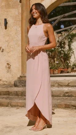 LILYWHYT Mi Amore|Dresses^Genevieve Boat Neck Maxi Dress - Dusty Pink