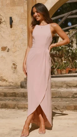 LILYWHYT Mi Amore|Dresses^Genevieve Boat Neck Maxi Dress - Dusty Pink