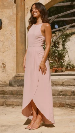 LILYWHYT Mi Amore|Dresses^Genevieve Boat Neck Maxi Dress - Dusty Pink