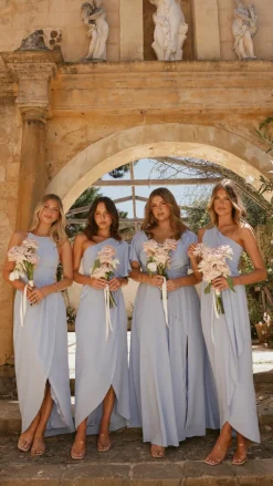 LILYWHYT Mi Amore|Dresses^Genevieve Boat Neck Maxi Dress - Blue