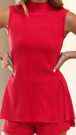 Alive Girl Knit Tops|Knitwear^Gigi High Neck Top - Red