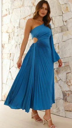 Shareen Sale Dresses|Wedding Guest Dresses^Gwen One Shoulder Maxi Dress - Blue