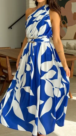 YH AND CO Dresses|Maxi^Hadas Maxi Dress - Cobalt/White Print