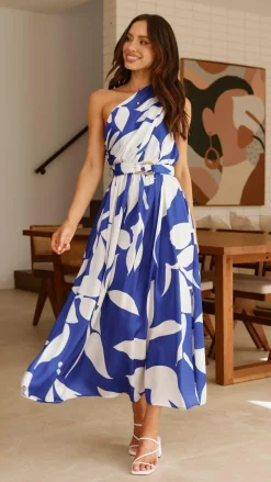 YH AND CO Dresses|Maxi^Hadas Maxi Dress - Cobalt/White Print