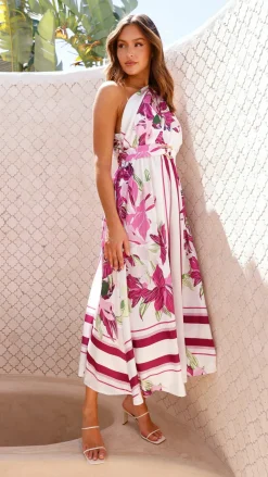YH AND CO Sale Dresses^Hadas Maxi Dress - Pink / White Floral