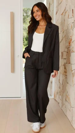 Burans Blazers|Outerwear^Hadrian Blazer - Charcoal Pinstripe