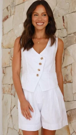 LILYWHYT Sets|Tops^Hakulani Vest - White
