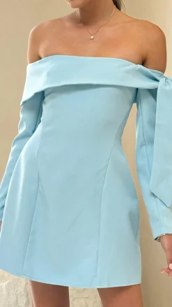 SASHA (BNE) Dresses|Mini^Halen Long Sleeve Mini Dress - Blue