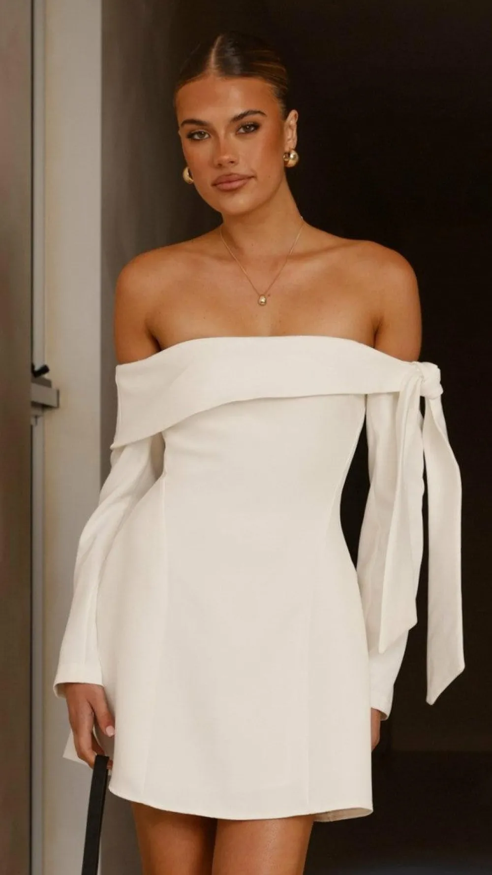 SASHA (BNE) Hen'S Collection|Dresses^Halen Long Sleeve Mini Dress - White