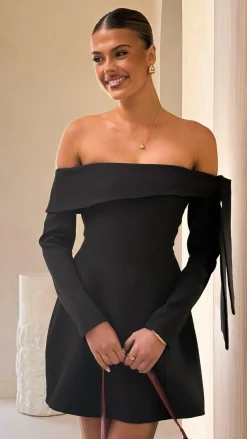 SASHA (BNE) Dresses|Mini^Halen Long Sleeve Mini Dress - Black