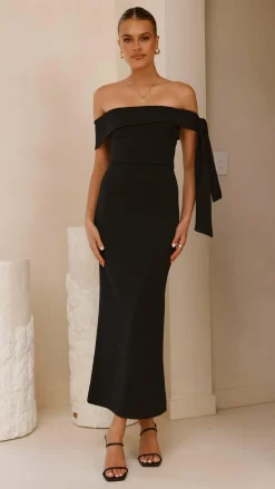 SASHA (BNE) Dresses|Midi^Halen Off Shoulder Midi Dress - Black
