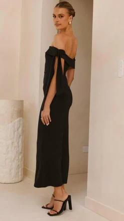 SASHA (BNE) Dresses|Midi^Halen Off Shoulder Midi Dress - Black