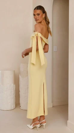 SASHA (BNE) Dresses|Midi^Halen Off Shoulder Midi Dress - Lemon