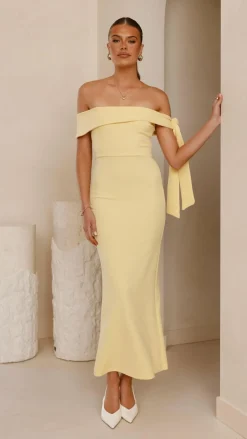 SASHA (BNE) Dresses|Midi^Halen Off Shoulder Midi Dress - Lemon